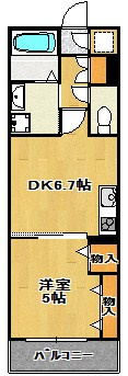 【間取り】 | シャーメゾン天沼 | 広々1DKの人気の間取です。