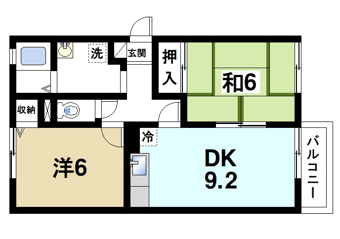 セジュール木津Bの間取り
