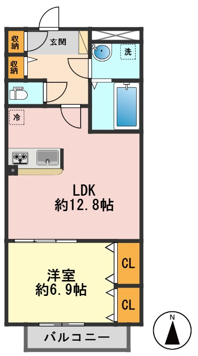 アドシール若柳Ⅰの間取り