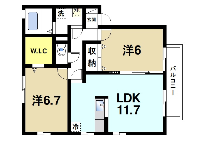 リビングタウン四条大路　Ｄ棟の間取り|快適な居室とリビングが魅力的な間取りです