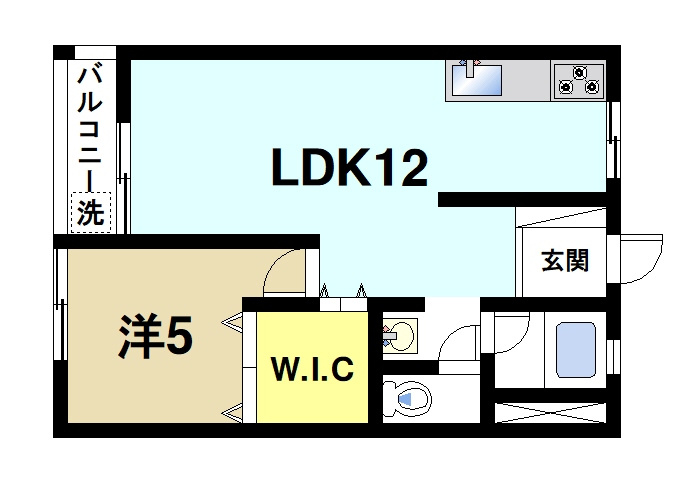 奈良コーポラスの間取り|お部屋は使い勝手の良い１ＬＤＫタイプの間取りです。