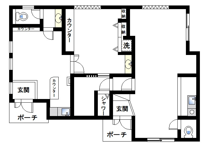 平城山店舗の間取り