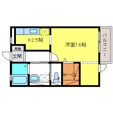 Le・Sucre（ル・シュクル）の間取り|単身の方向けのお部屋となります