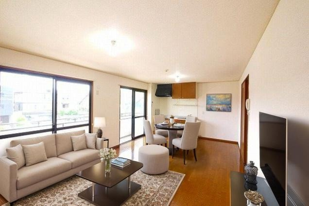 グランメール州見台　Ａ棟の居間・リビング|CGで家具等を配置したもので家具等は含まれません