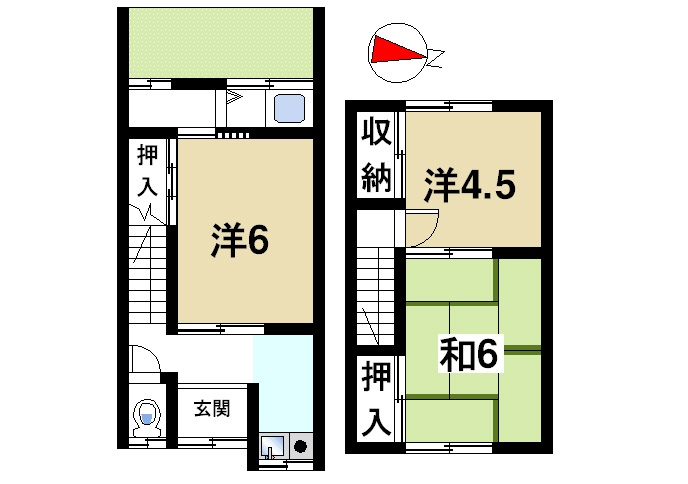 吹角借家の間取り|ファミリーさんにもおすすめの物件です