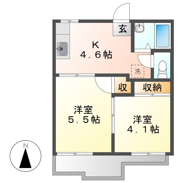 ハイツあかねＡの間取り