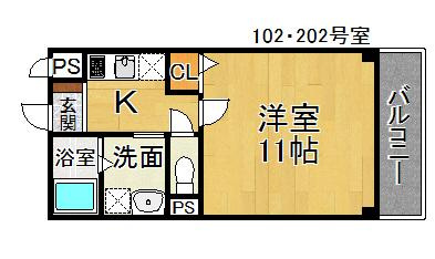 メゾンなか2の間取り|メゾンなか2
