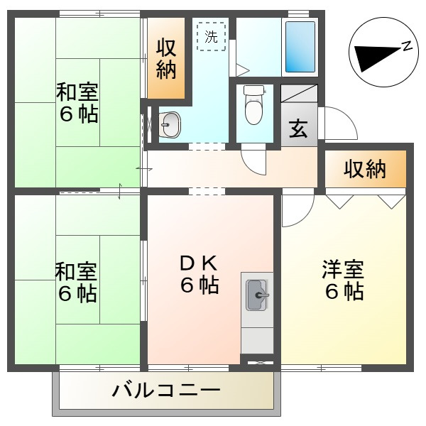 サリネージュ山手Ｅの間取り