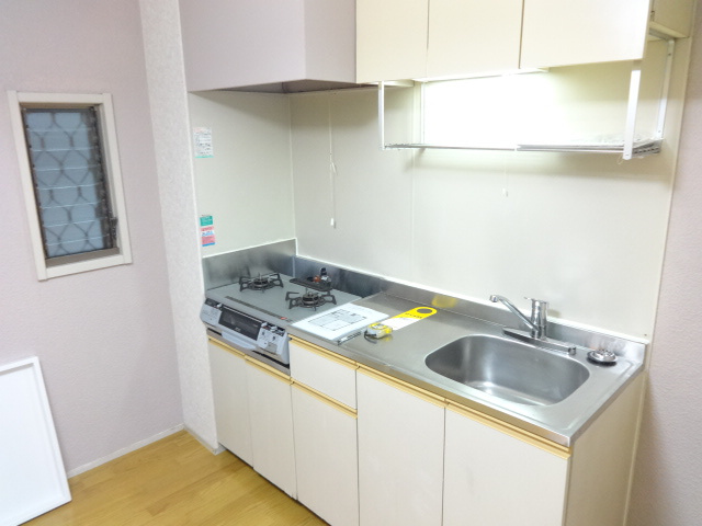 メゾンド東大和のキッチン|２口ガスコンロ設置可能。お料理がしっかりと出来る環境です。