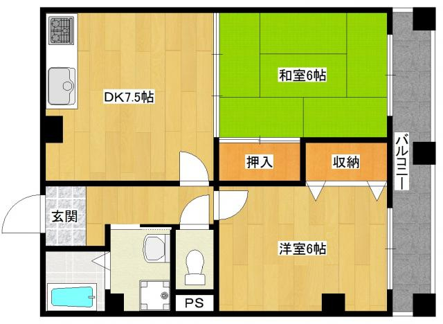 シャトー中三の間取り