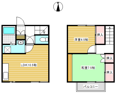 ウエストハウスＢの間取り