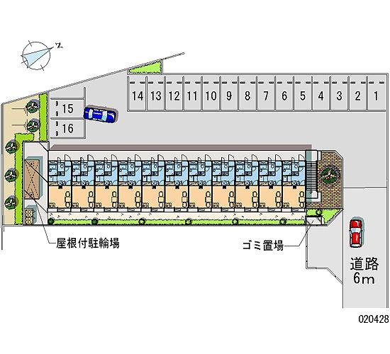 【駐車場】 | サンライズⅢ | 屋根付き駐輪場あります