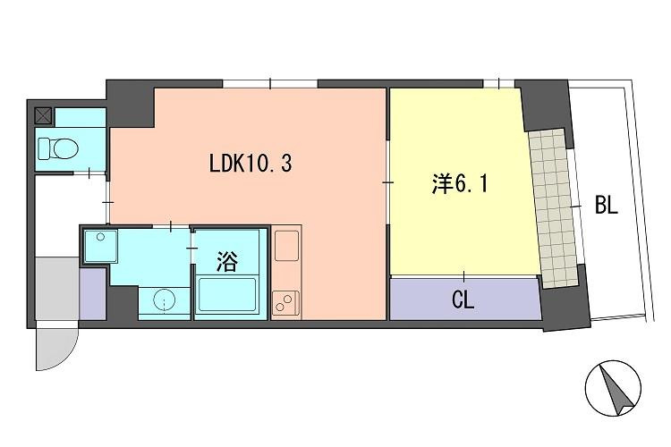 レジデンス住吉の間取り|レジデンス住吉（1LDK）間取り