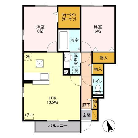 【間取り】 | グランデ・川木谷　Ａ