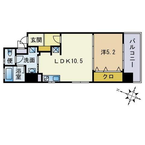 イニシアイオ大名の間取り|イニシアイオ大名（1LDK）　間取り