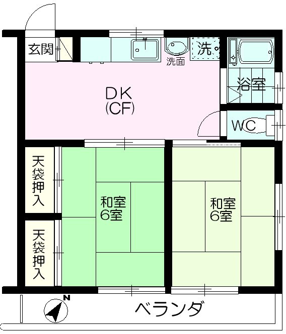 コーポ新倉の間取り|うれしい２面採光【コーポ新倉】