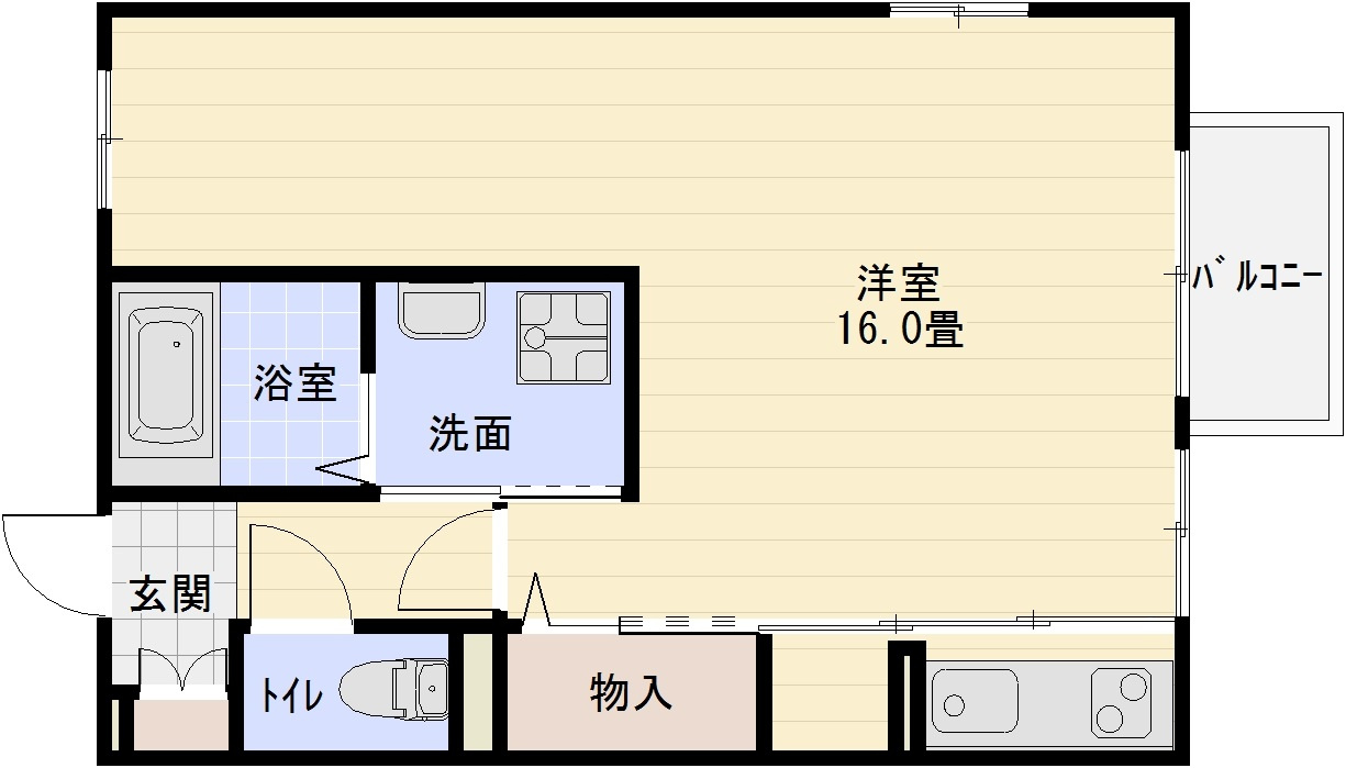 メゾンカムスの間取り|柏原市　ワンルーム