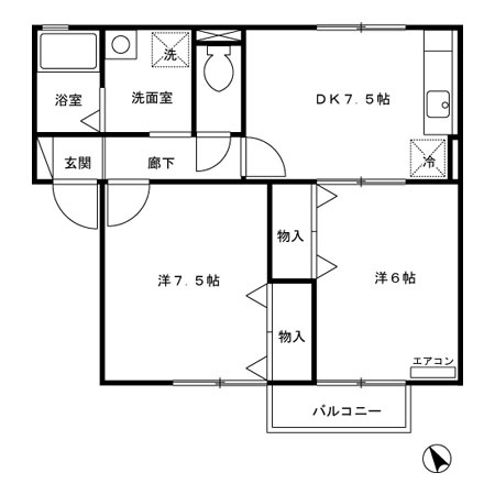 【間取り】 | サニーコート桜井Ⅱ