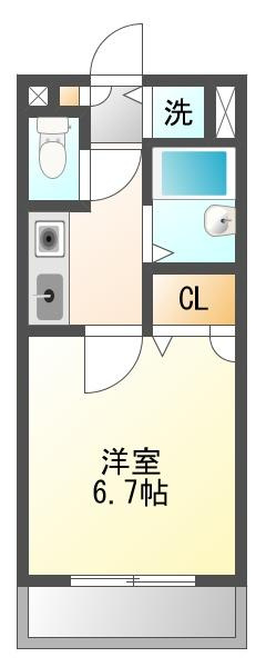 ライオンズマンション薬院第6の間取り|ライオンズマンション薬院第6（1K）　間取り