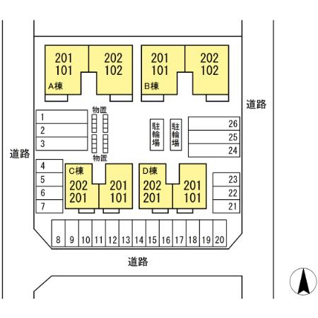 リビングタウン飯岡新田Ⅱの区画図