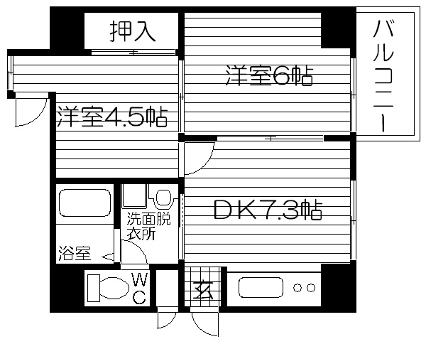 大阪市浪速区元町１丁目の賃貸マンションの間取り