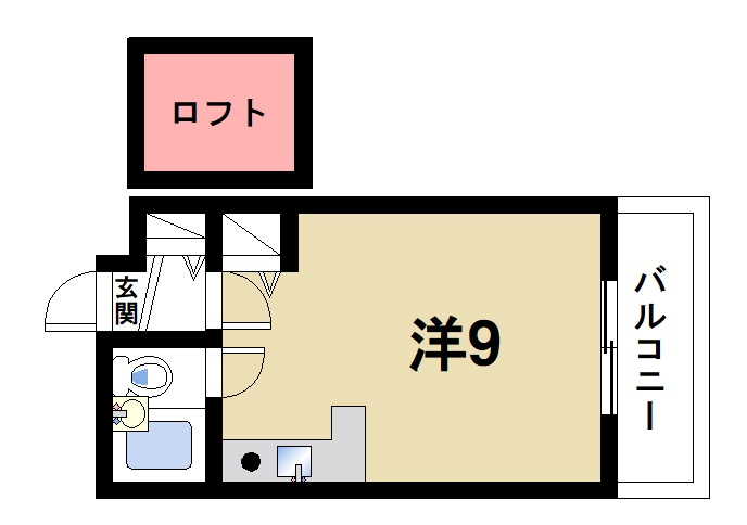 リバーヒル帝塚山の間取り|風通しの良いバルコニー付き