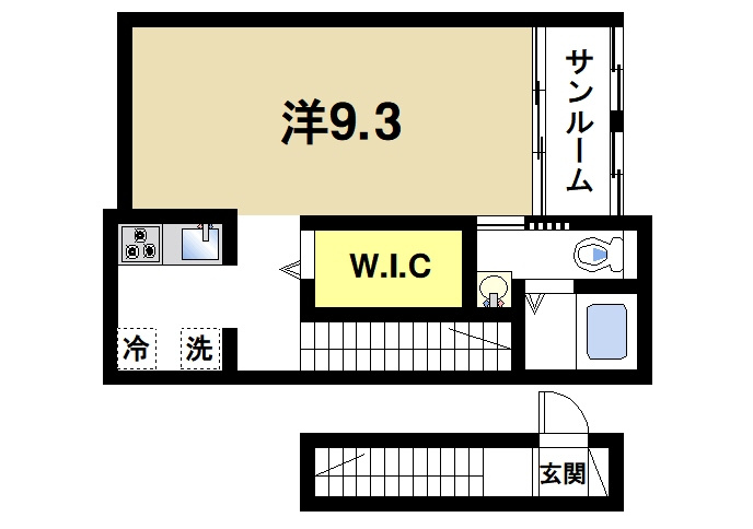 クレール（奈良市）の間取り|物の配置がしやすい間取りです。