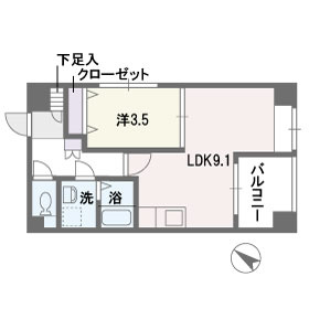 フェイスカミーユの間取り|フェイスカミーユ（1LDK）　間取り