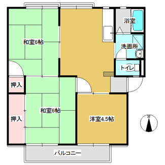 【間取り】 | ファミール泉　Ａ | 3DK