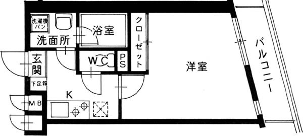 パルデ百道の間取り|パルデ百道（1K）　間取り