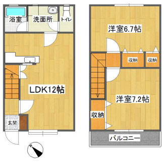 【間取り】 | ハイムリバティ | 全室洋室２ＬＤＫ