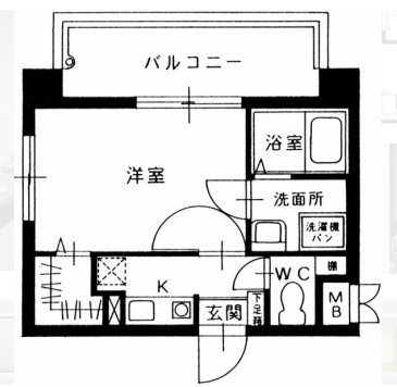 アブレスト大濠公園の間取り|アブレスト大濠公園（１R）　間取り
