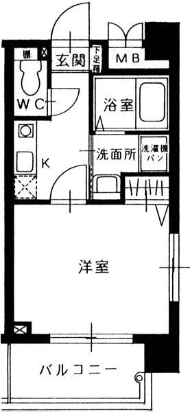 アブレスト大濠公園の間取り|アブレスト大濠公園（１K）　間取り