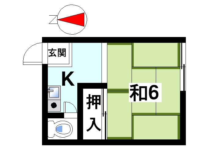 城戸ハイツ西棟の間取り|学生さんにピッタリの間取り。