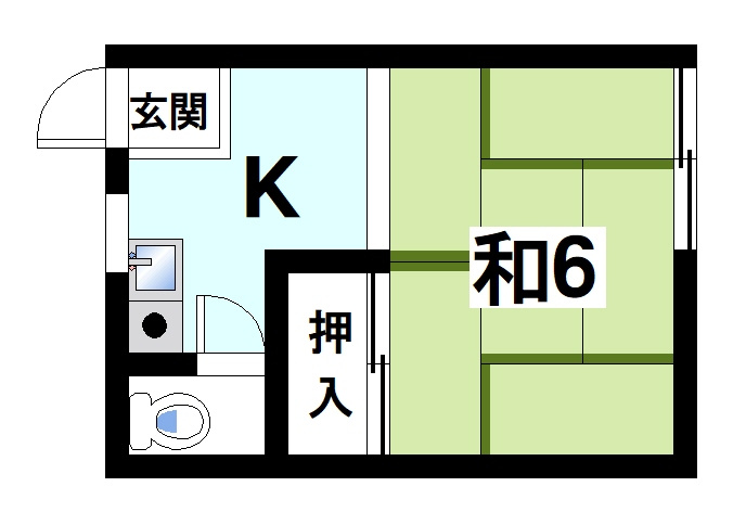 城戸ハイツ西棟の間取り|学生さんにピッタリの間取り。