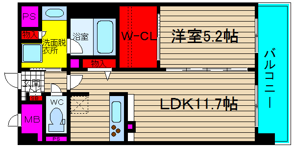 ラクロシェットの間取り|専用庭付のお部屋ですよ☆