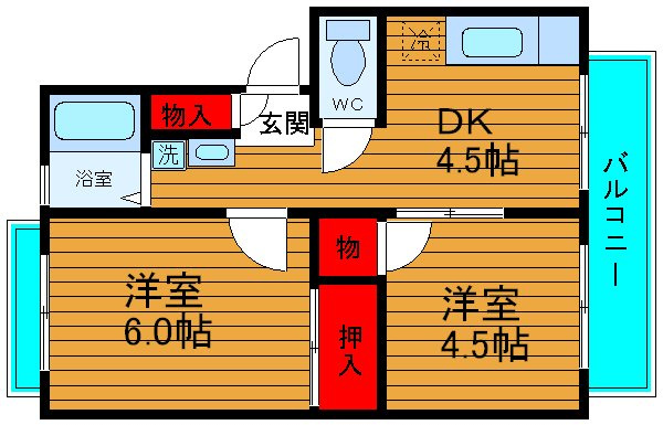 丸市ハイツの間取り