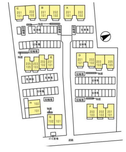 イーストヒルズ高松の駐車場