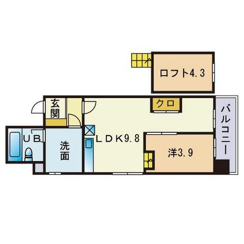 ＴＨＥ　ＭＥＴＲＯＰＯＬＩＴＡＮの間取り|ＴＨＥ　ＭＥＴＲＯＰＯＬＩＴＡＮ（1LDK）　間取り