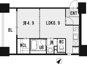 ステイシス博多駅前の間取り|ステイシス博多駅前（1LDK）　間取り
