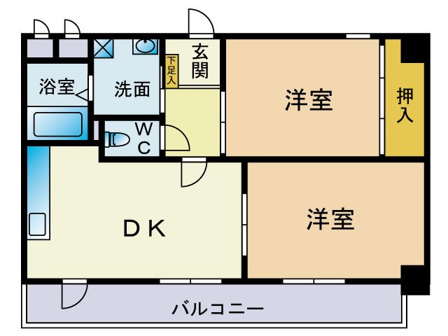 メゾンドール桜坂の間取り|メゾンドール桜坂(2DK)　間取り
