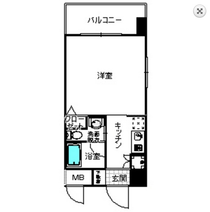 アソシアグロッツォ平尾駅前の間取り|アソシアグロッツォ平尾駅前(1K)　間取り