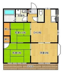 久留米市津福今町のアパートの間取り