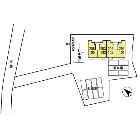 パインヒルズの駐車場