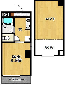 【間取り】 | オネスティ船橋壱番館 | ロフトがついているお部屋です