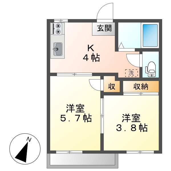北浦コーポの間取り