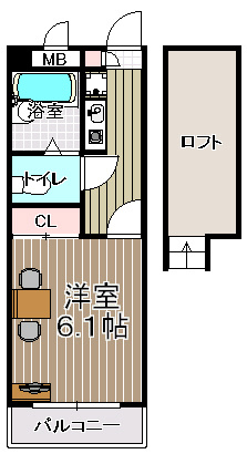 【間取り】 | レオパレスＳＡＫＡＢＥ　Ⅰ