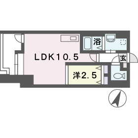 パセオ平尾の間取り|パセオ平尾（1ＬＤＫ）　間取り