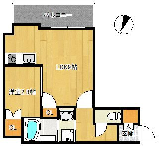 グランパーク県庁前の間取り|グランパーク県庁前（1LDK）　間取り