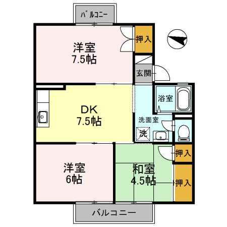 セジュール鳳の間取り